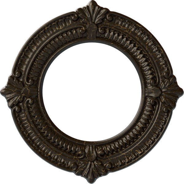 Ekena Millwork Benson Ceiling Medallion (Canopies up to 6 1/8"), 11 1/8"OD x 6 1/8"ID x 5/8"P, Stone Hearth Crackle CM11BNSHC - main